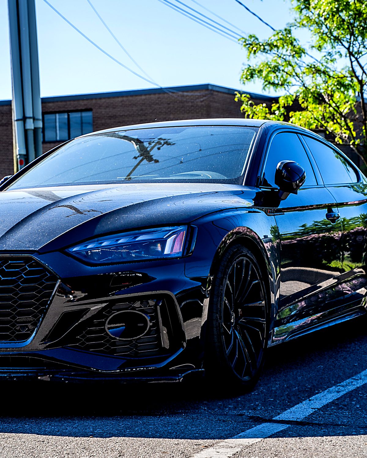Black Audi RS5 Sportback sport coupé