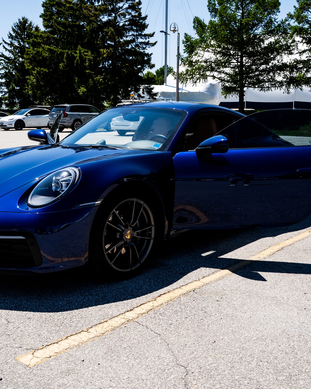 Blue 2020 Porsche 911 Carrera sports coupé